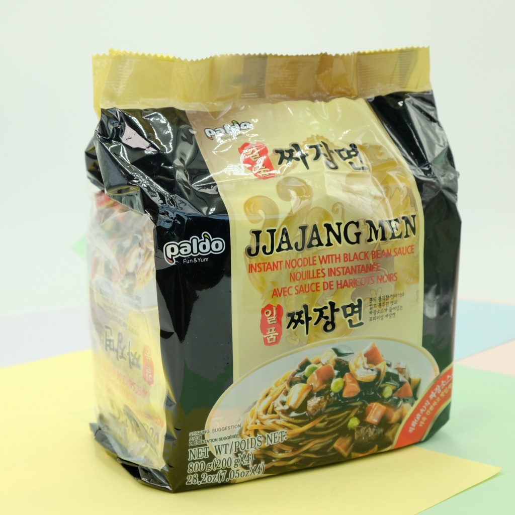 Paldo JJA JANG MEN instant Noodle with Black Bean Sauce Noodle 800g (200g x 4Pcs)